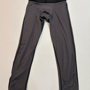 Nike Men’s Black/Charcoal Training Tights | 3/4 length | Size Small |